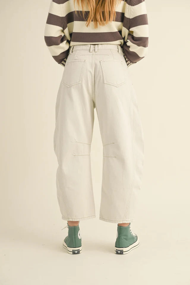 White Denim Barrel Jean