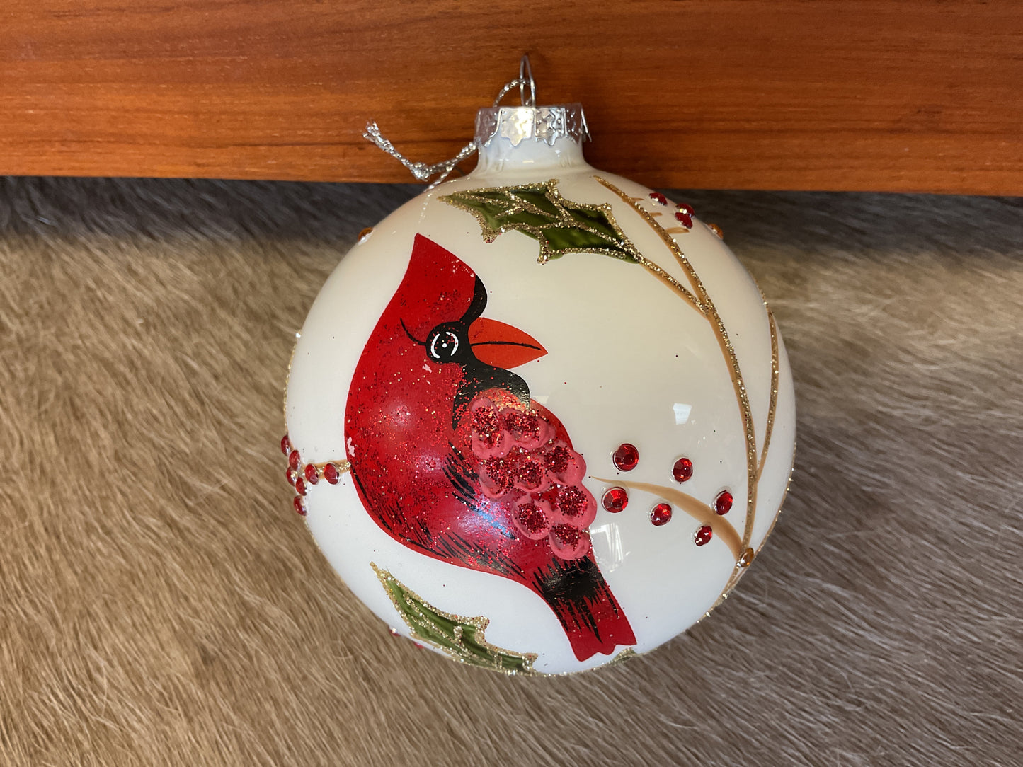 Pearlized Jewel Cardinal Ornament