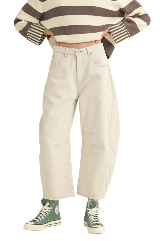 White Denim Barrel Jean