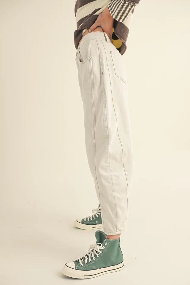 White Denim Barrel Jean