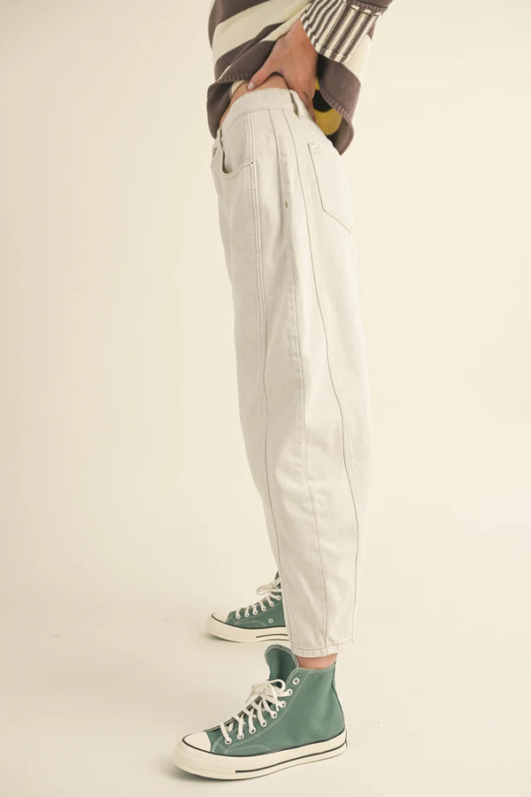 White Denim Barrel Jean