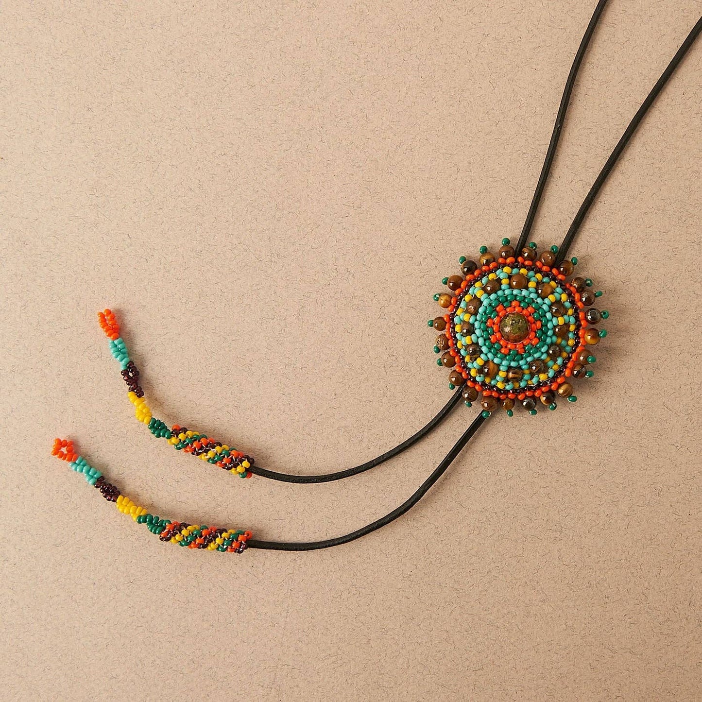 Cattle Kai - Native Beaded Bolo Tie