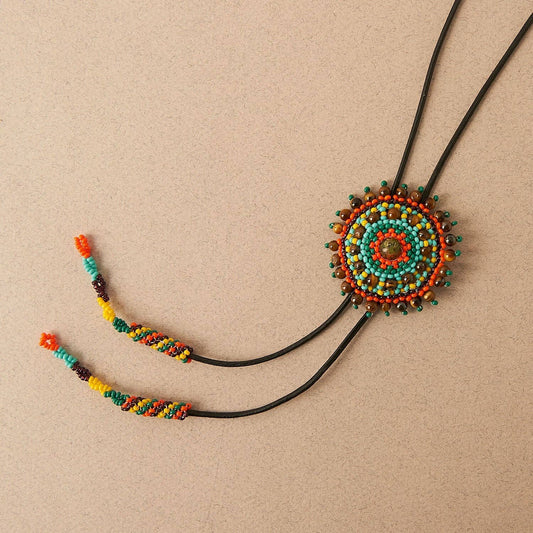Cattle Kai - Native Beaded Bolo Tie