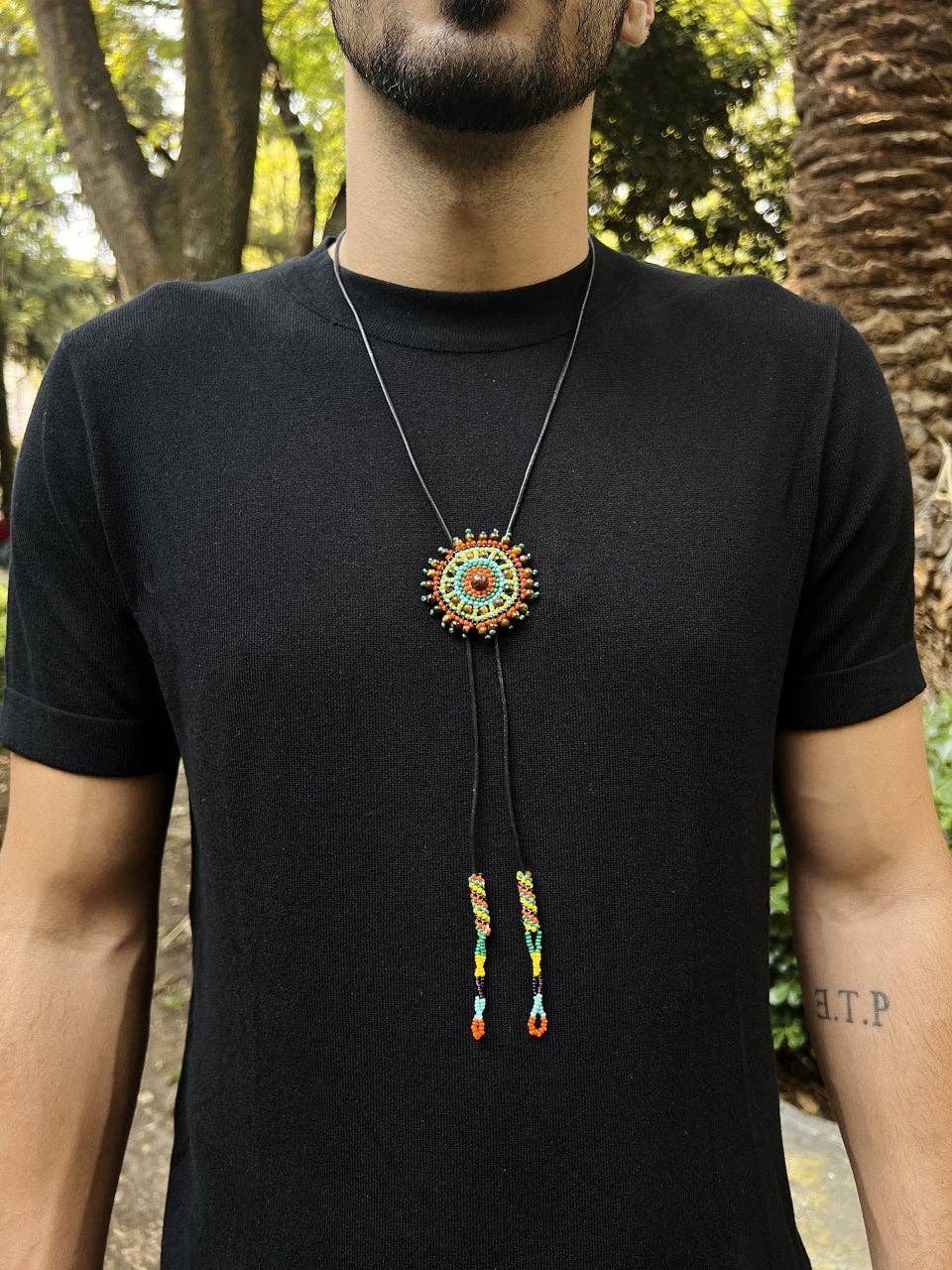 Cattle Kai - Native Beaded Bolo Tie