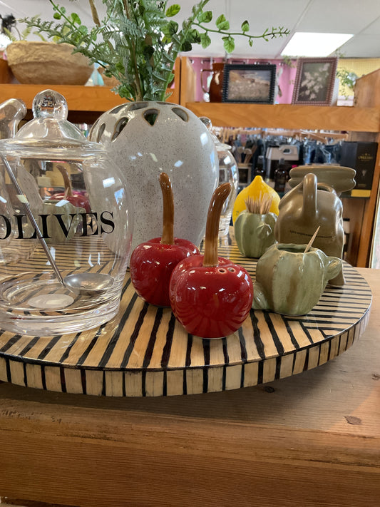 Stoneware Cherry Shakers Set