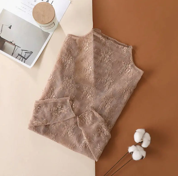 Lace Mesh Floral Shirt