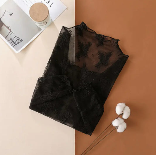 Lace Mesh Floral Shirt