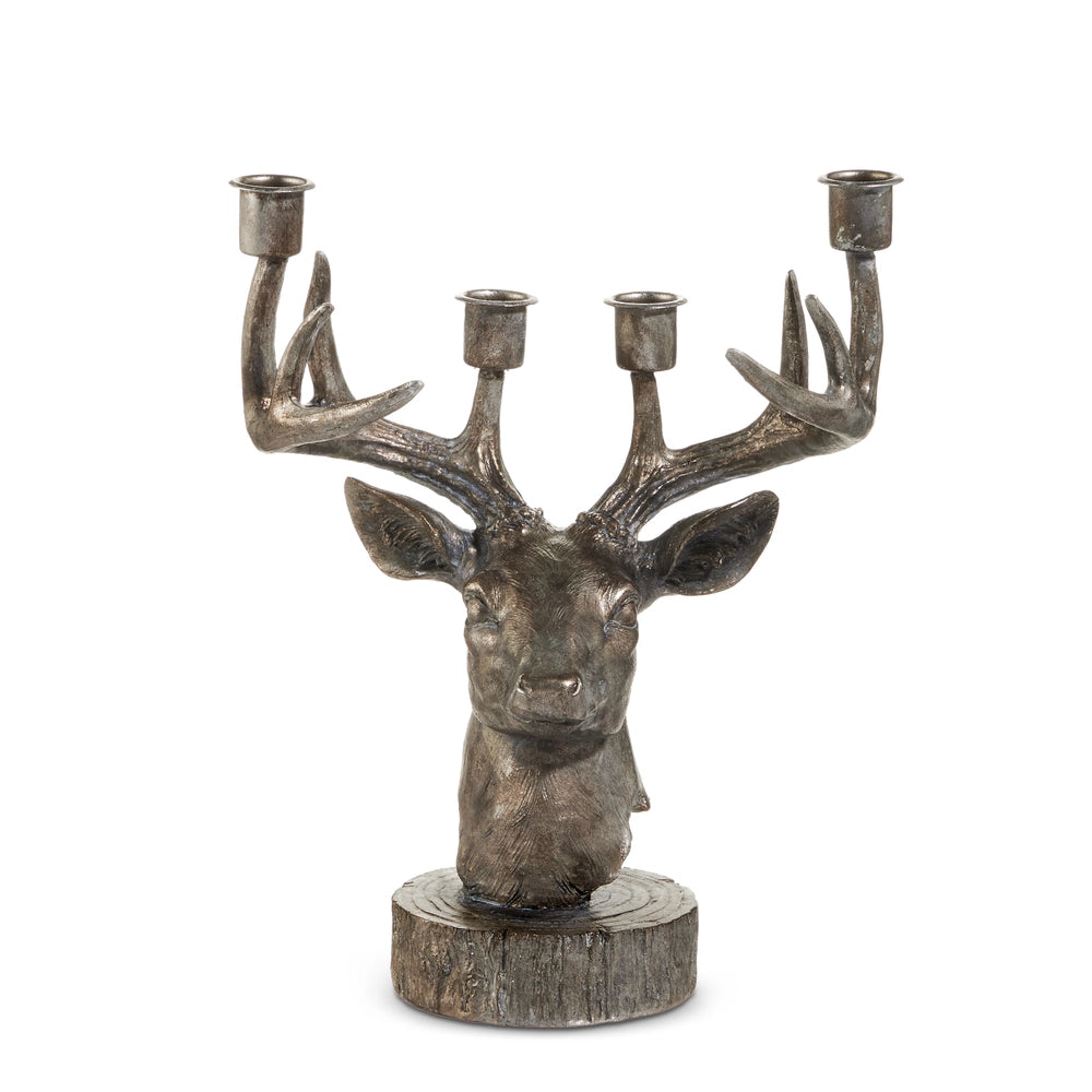 Pewter Deer Candelabra