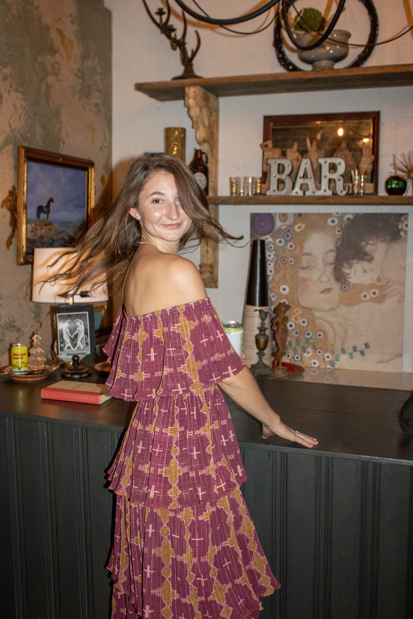 Magenta Geo Dress