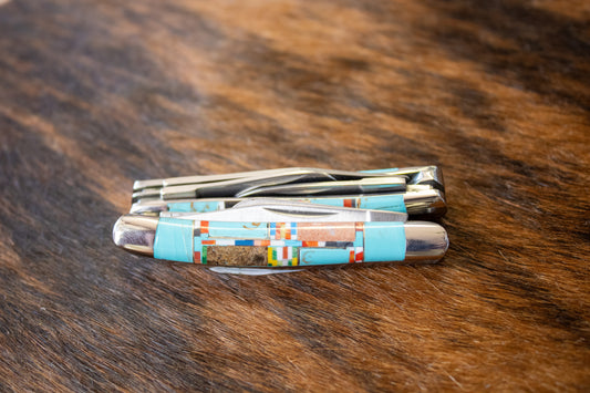 Southwestern Style Multi Inlay Knife