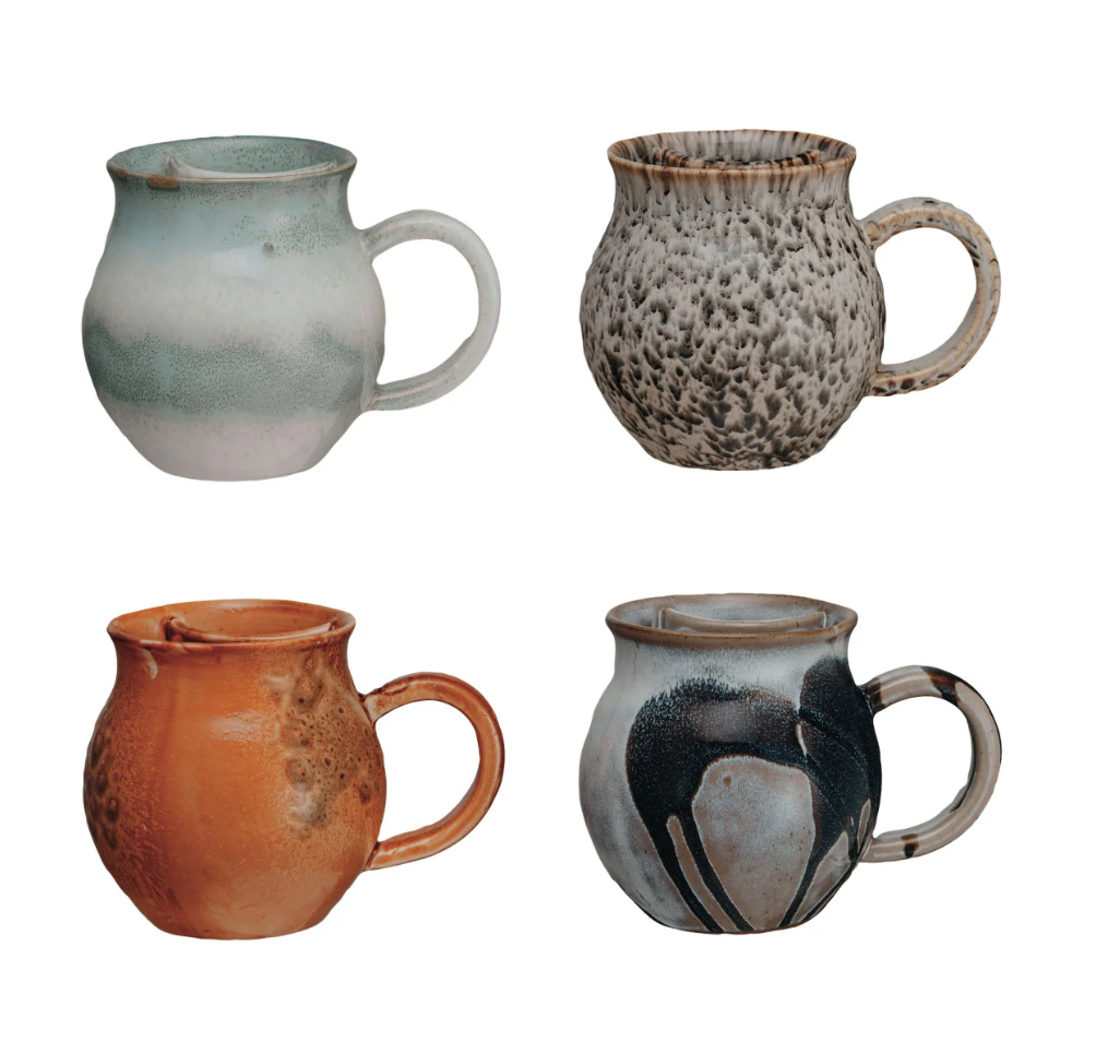 Stoneware Mug with Teabag Holder