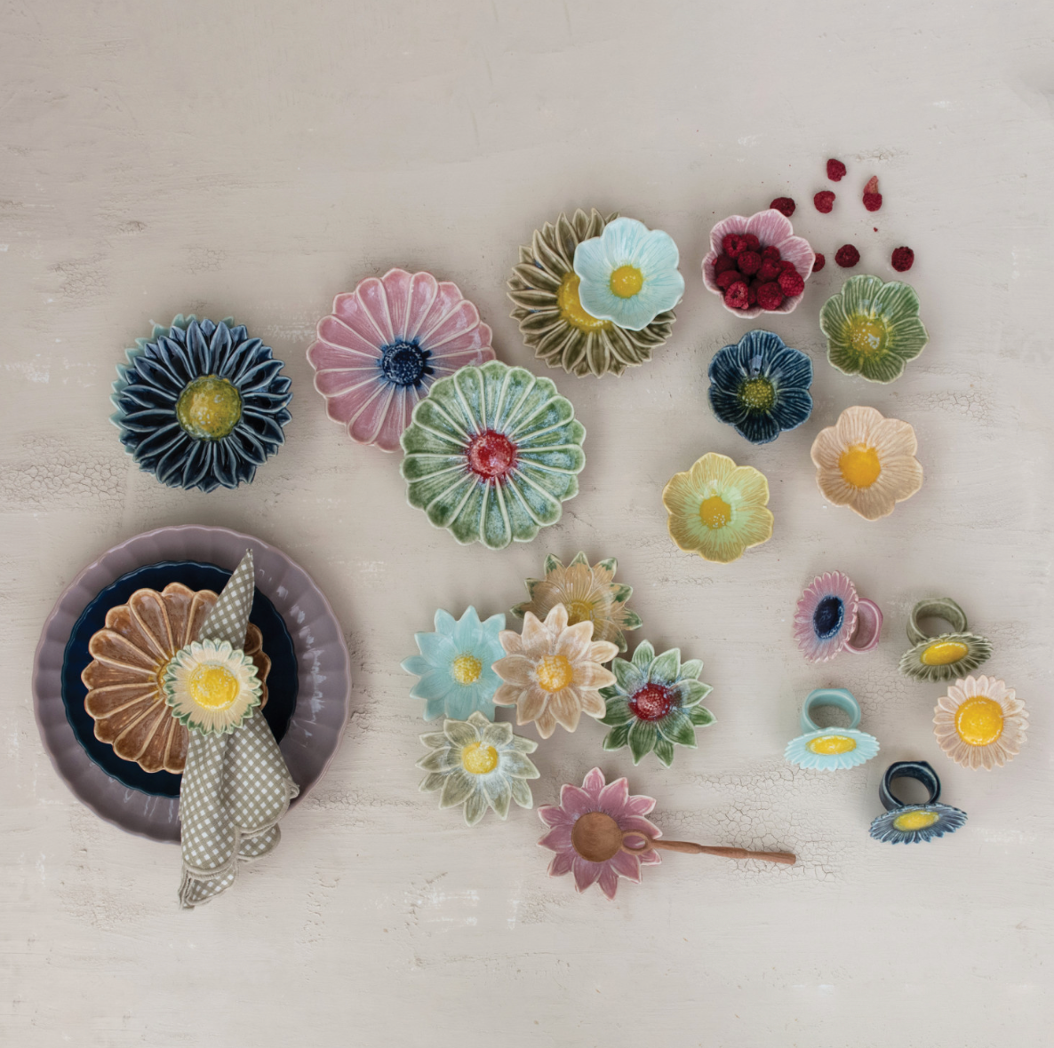 Stoneware Flower Dish