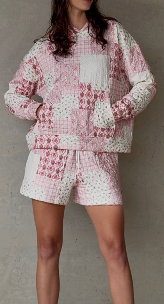 Patchwork Hoodie Set