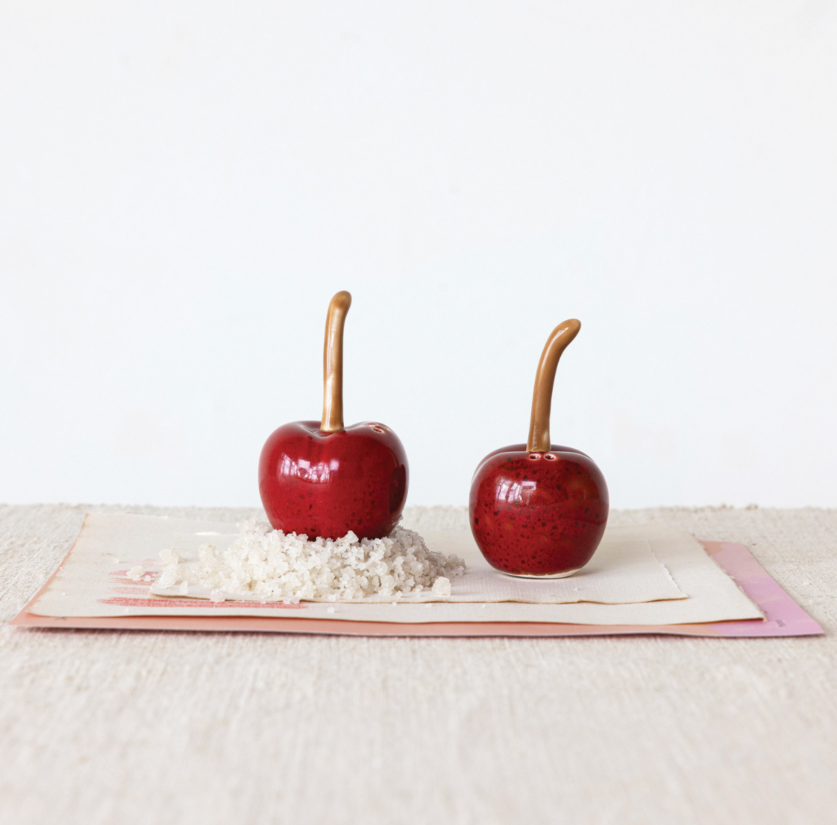 Stoneware Cherry Shakers Set