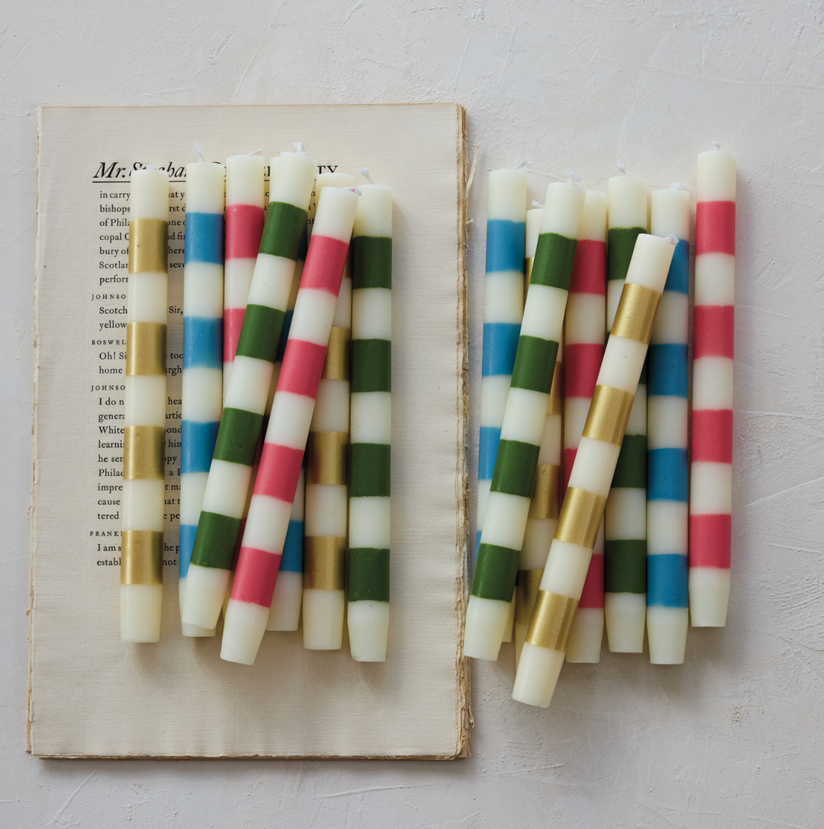 Striped Taper Candles