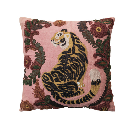 Tiger Floral Pillow