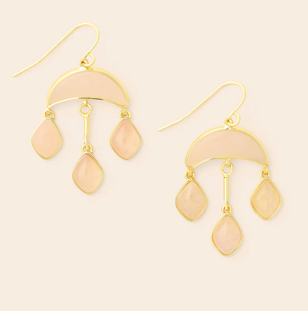 Stone Crescent Drop Earring